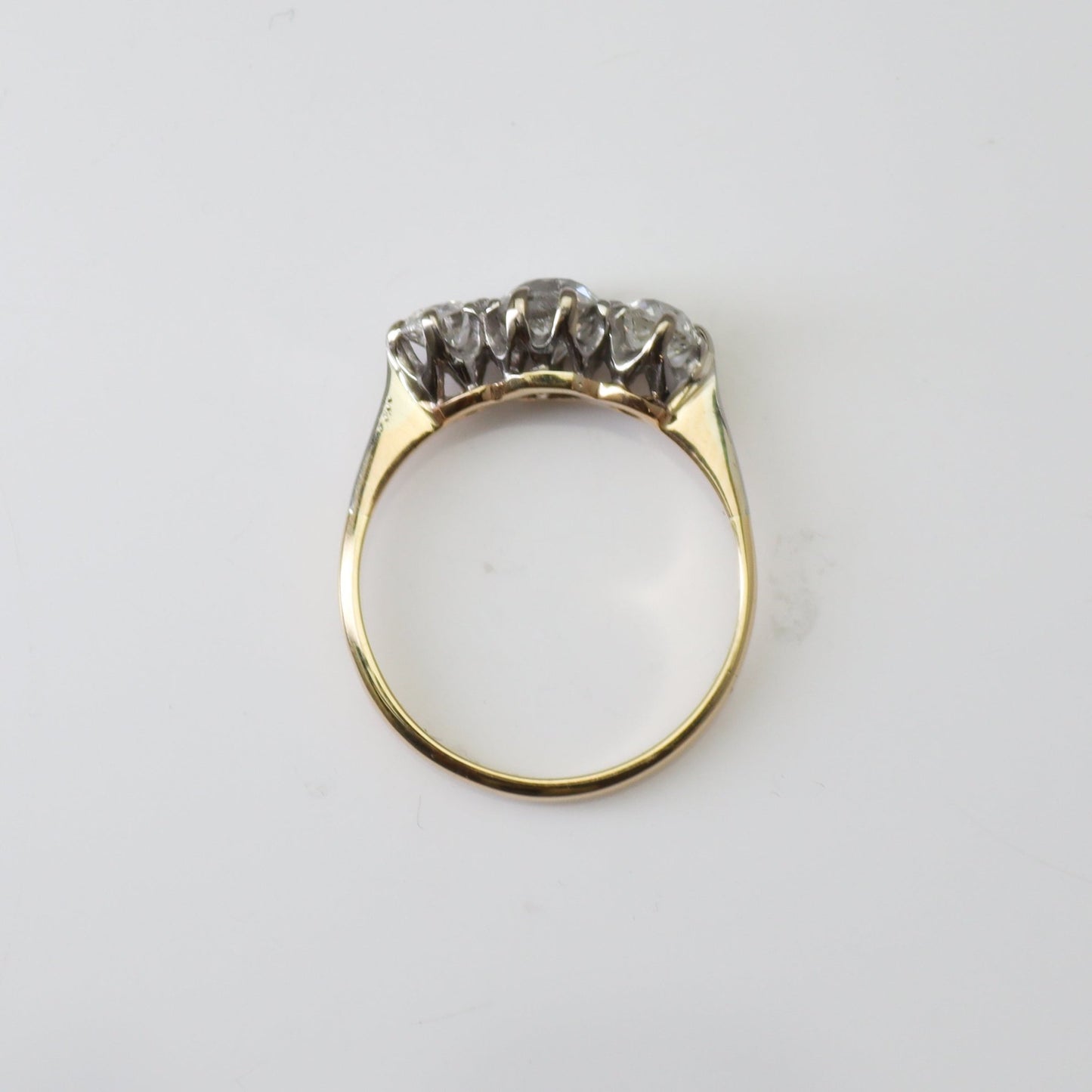 18ct Gold Platinum and Diamond Three Stone Ring