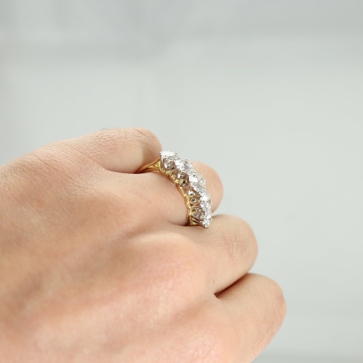 Yellow Gold Five Stone Diamond Ring