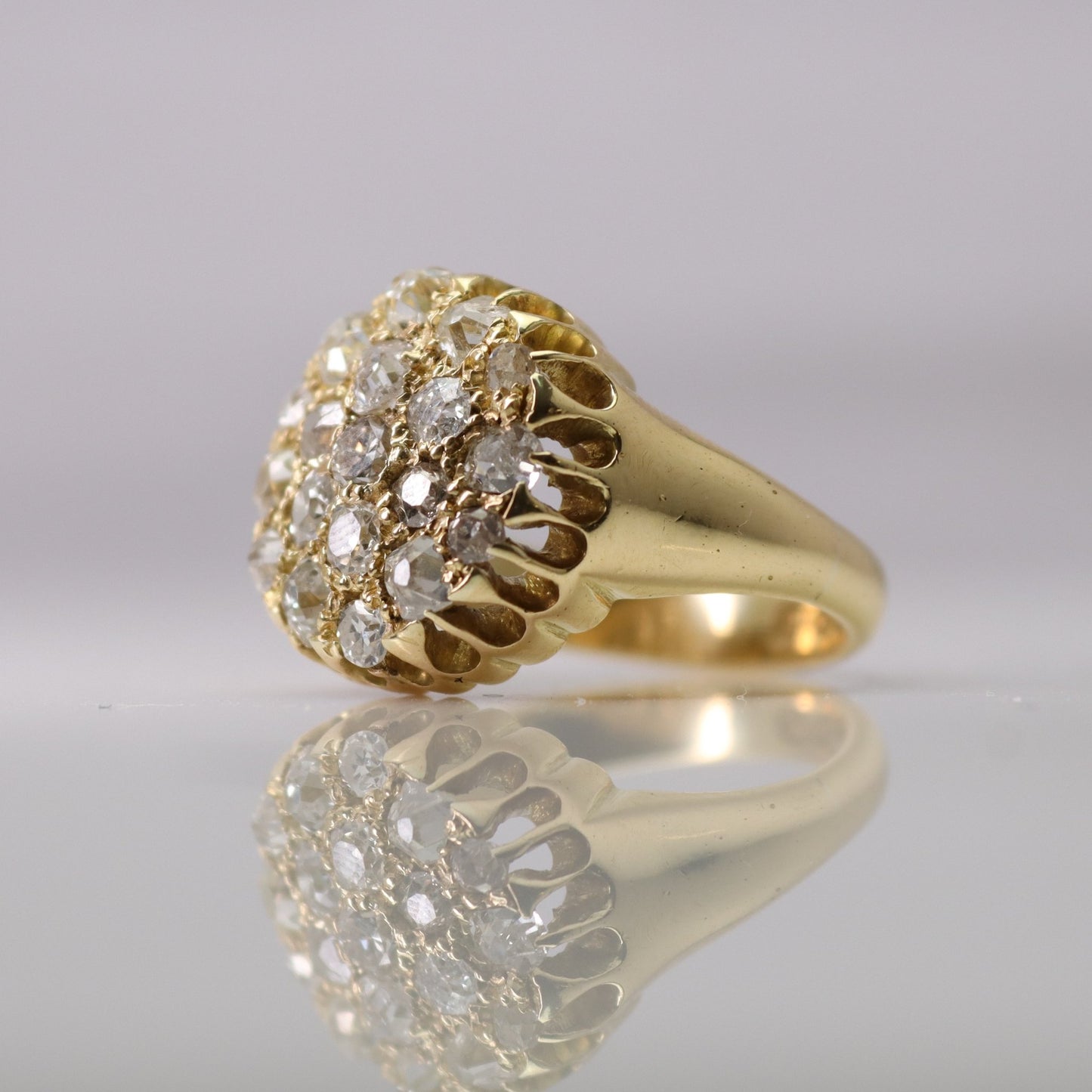 Art Deco Pavé Set Diamond Cluster Ring