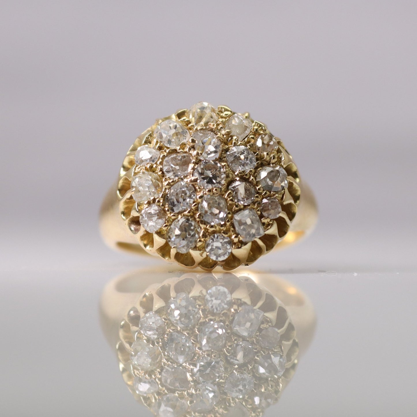 Art Deco Pavé Set Diamond Cluster Ring