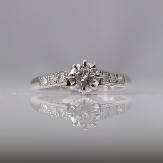 Art Deco Platinum .45 carat Diamond Solitaire Ring