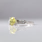 Art Deco Platinum Yellow Sapphire and Diamond Solitaire Ring