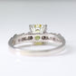 Art Deco Platinum Yellow Sapphire and Diamond Solitaire Ring