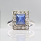 Art Deco Sapphire and Diamond Cluster Ring