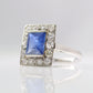 Art Deco Sapphire and Diamond Cluster Ring