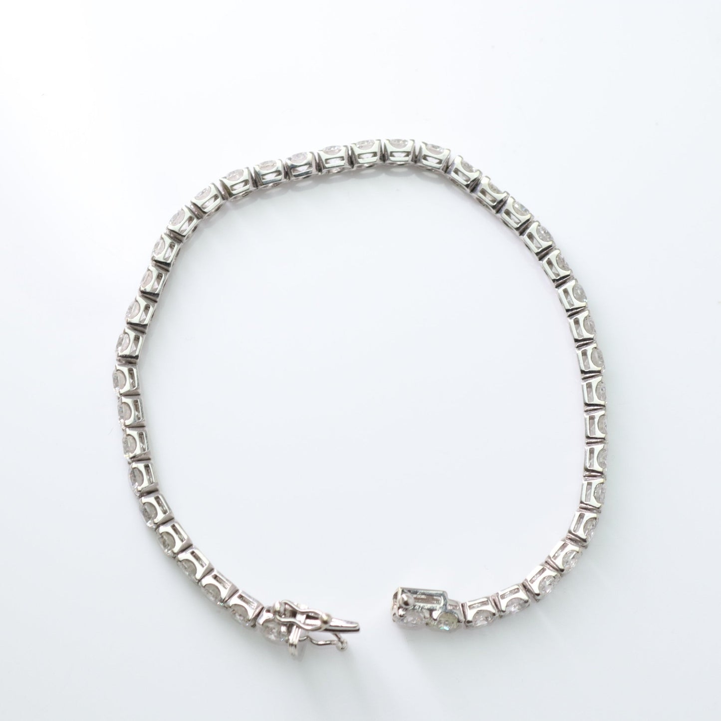 Contemporary White Gold Diamond Line Bracelet