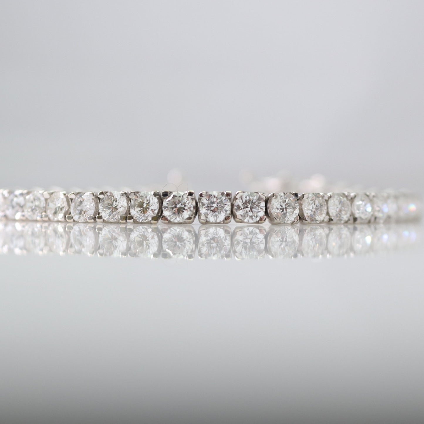 Contemporary White Gold Diamond Line Bracelet