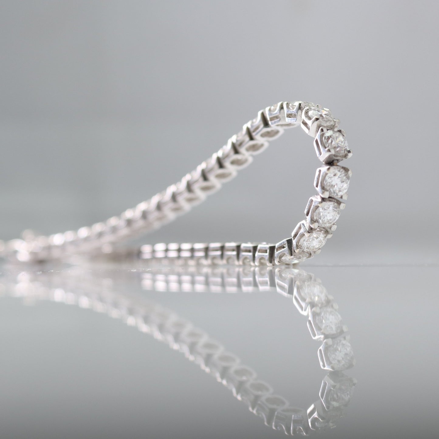 Contemporary White Gold Diamond Line Bracelet