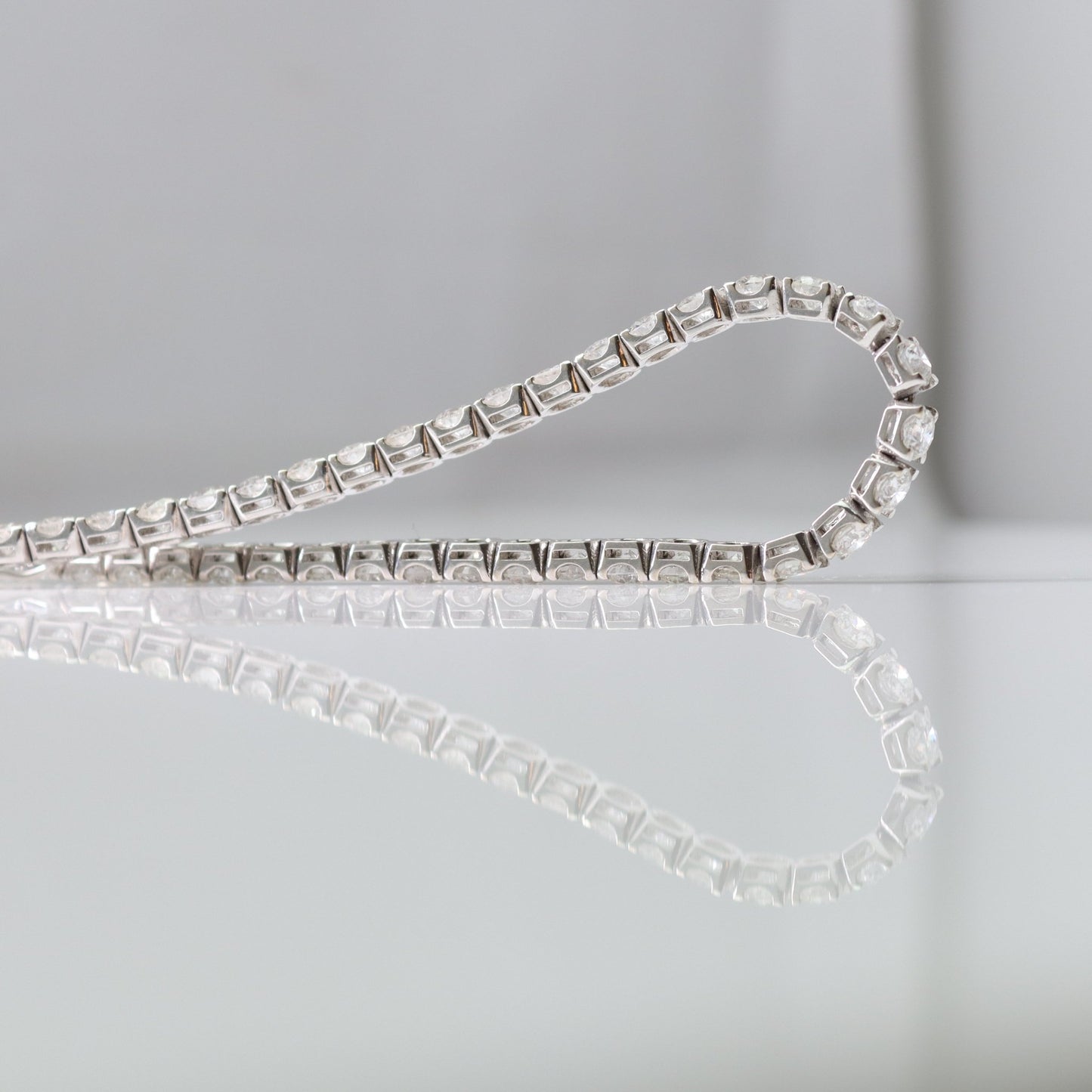 Contemporary White Gold Diamond Line Bracelet