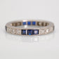 Art Deco 18 ct White Gold Diamond and Sapphire Eternity