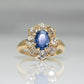 Art Deco 18 carat Gold Sapphire and Diamond Cluster Ring