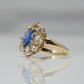 Art Deco 18 carat Gold Sapphire and Diamond Cluster Ring