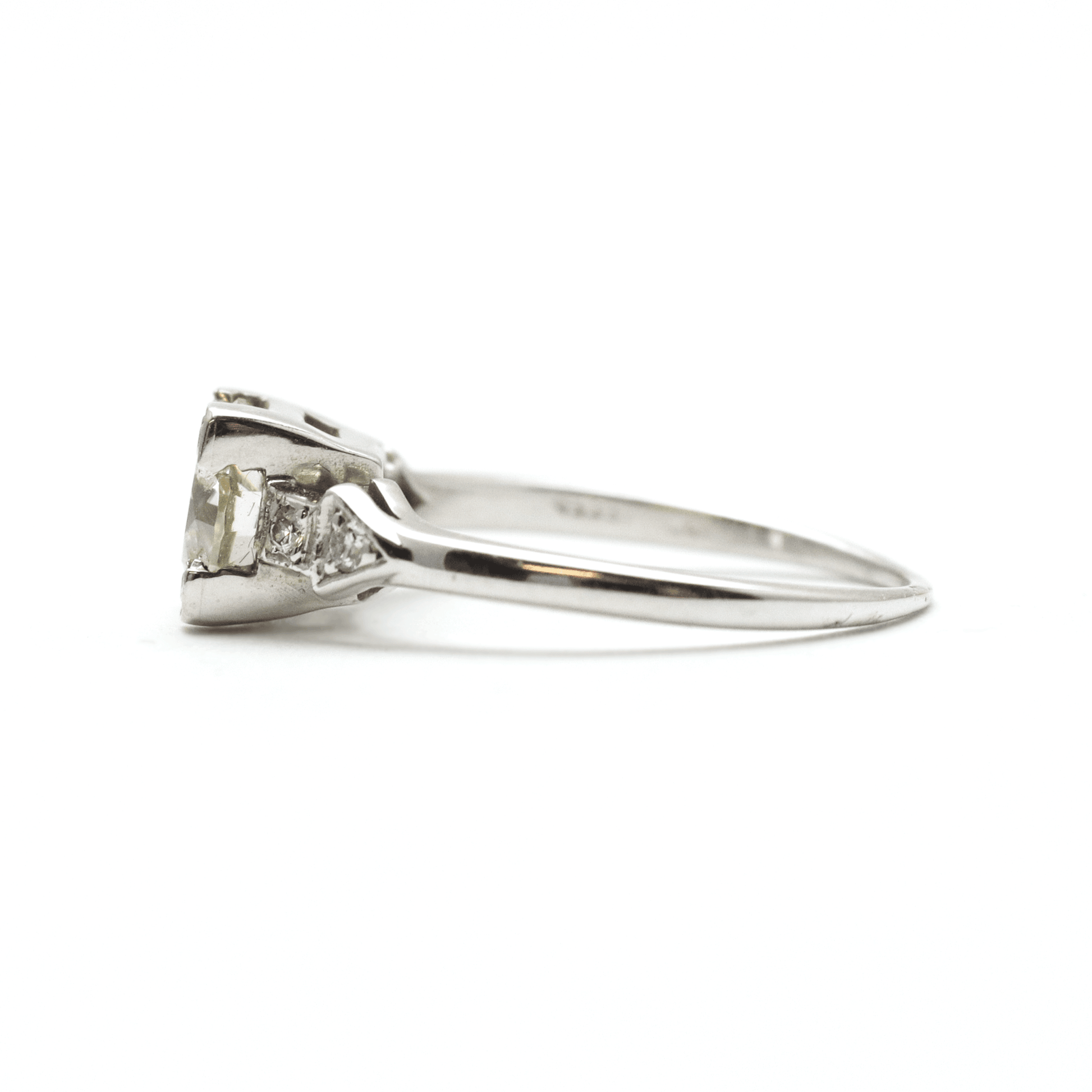 1.10 Carat Art deco Diamond Solitaire White Gold Engagement Ring - Friar House