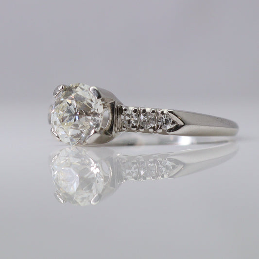 1.25 Carat Art Deco Platinum Diamond Engagement Ring - Friar House