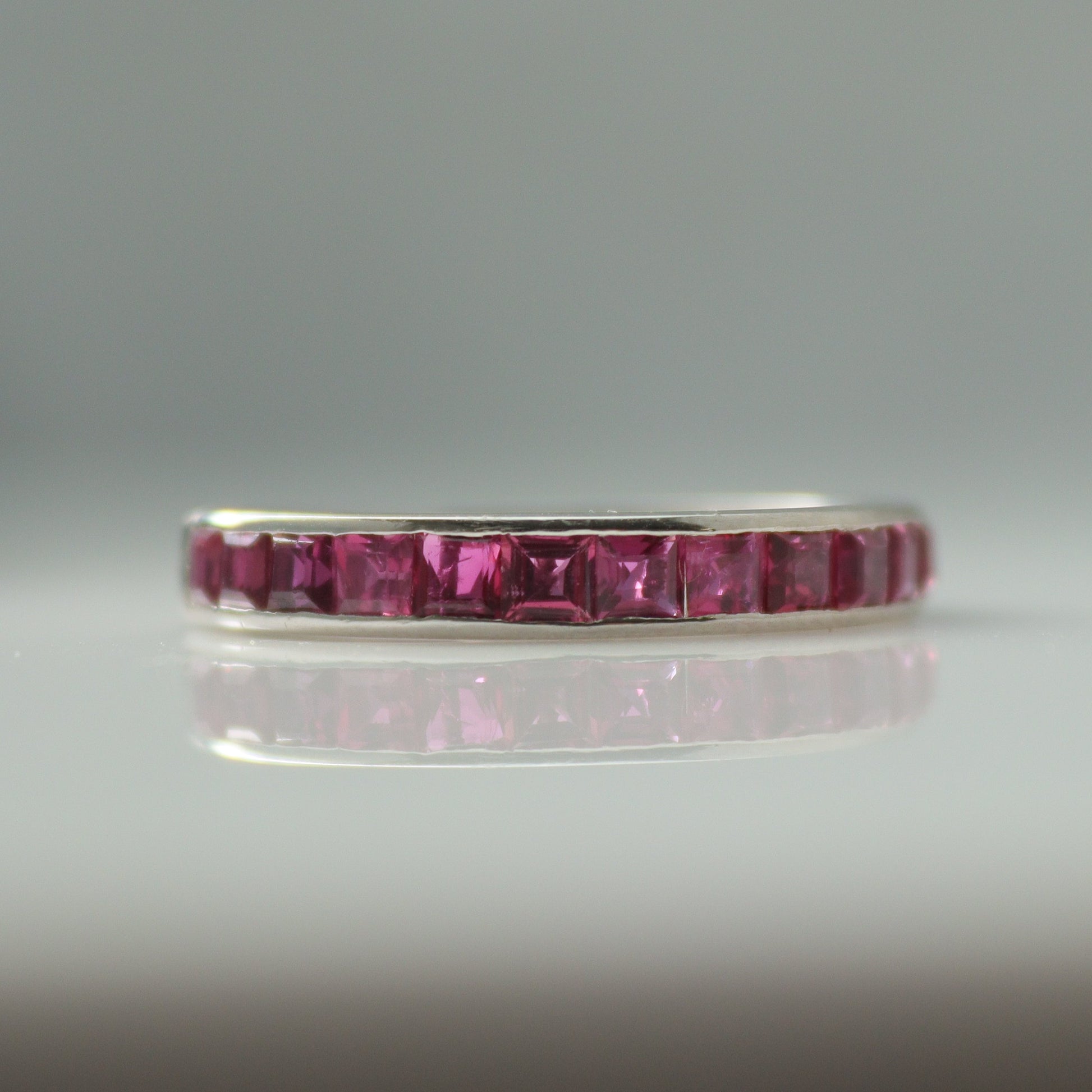 Vintage Ruby Half Set Eternity Ring