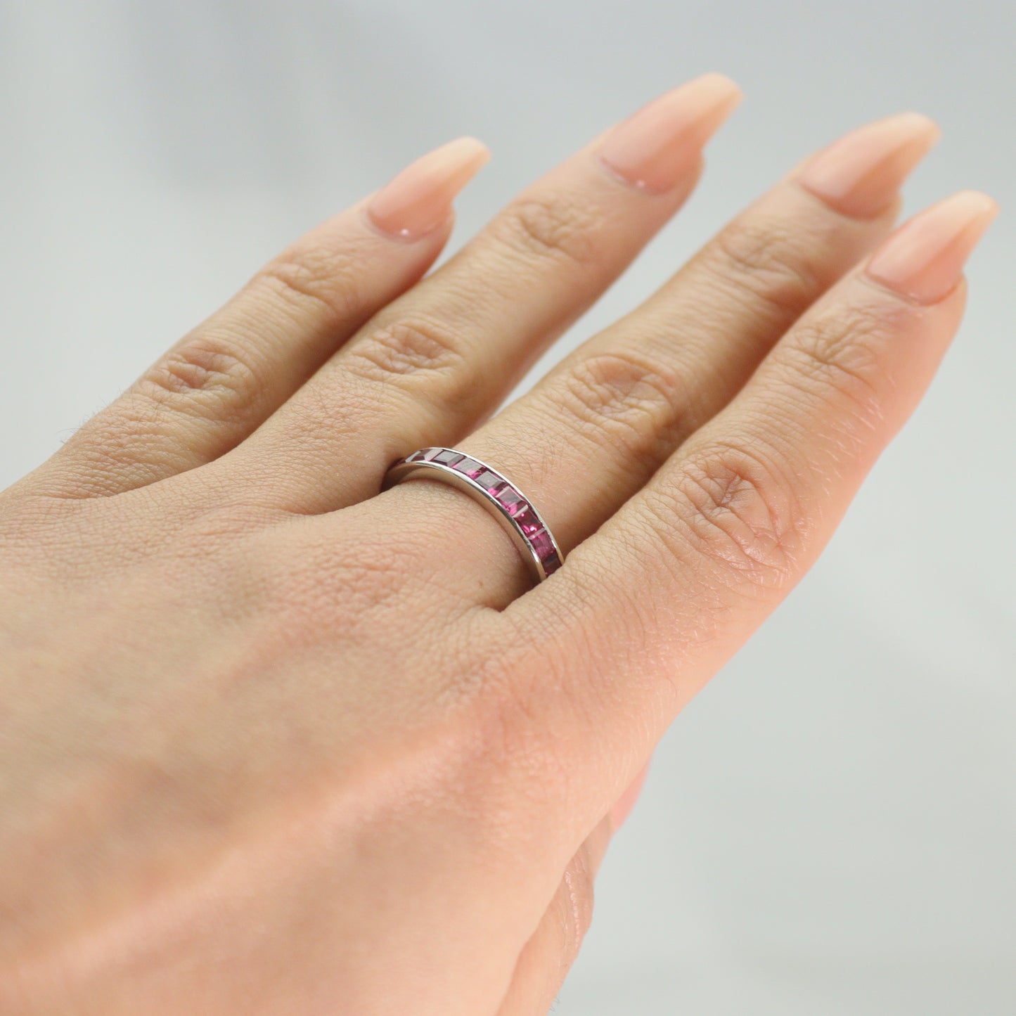 Vintage Ruby Half Set Eternity Ring