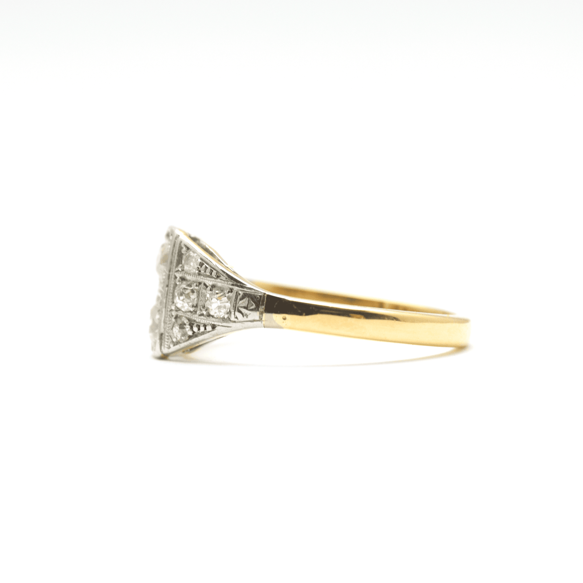 Art Deco Diamond 18ct yellow gold .80 carat Panel Ring - Friar House