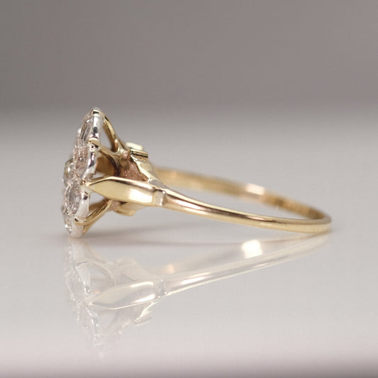 Art Deco Diamond Cluster Diamond Ring - Friar House