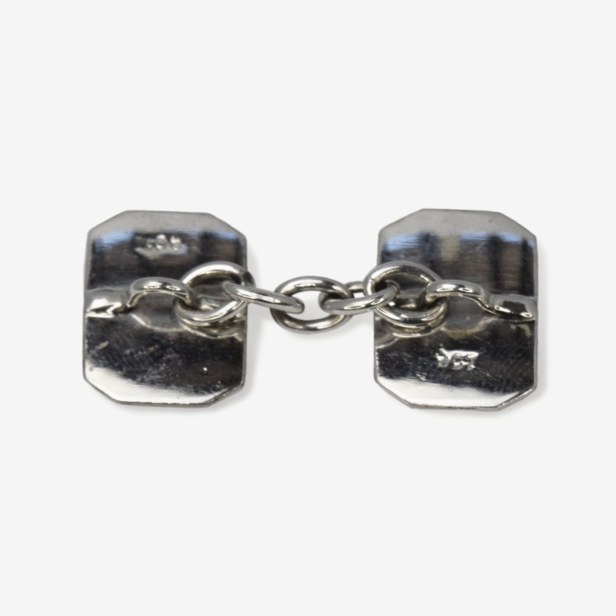 Art Deco Onyx White Gold Cufflinks Dress Set - Friar House