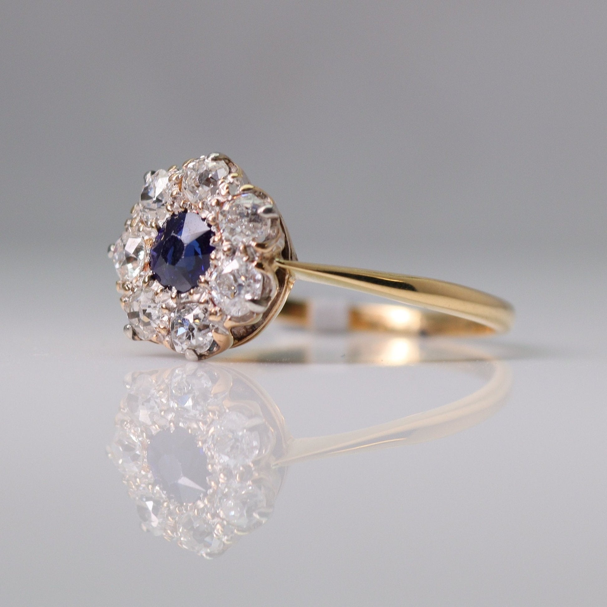 Art Deco Sapphire And Diamond Cluster Ring - Friar House