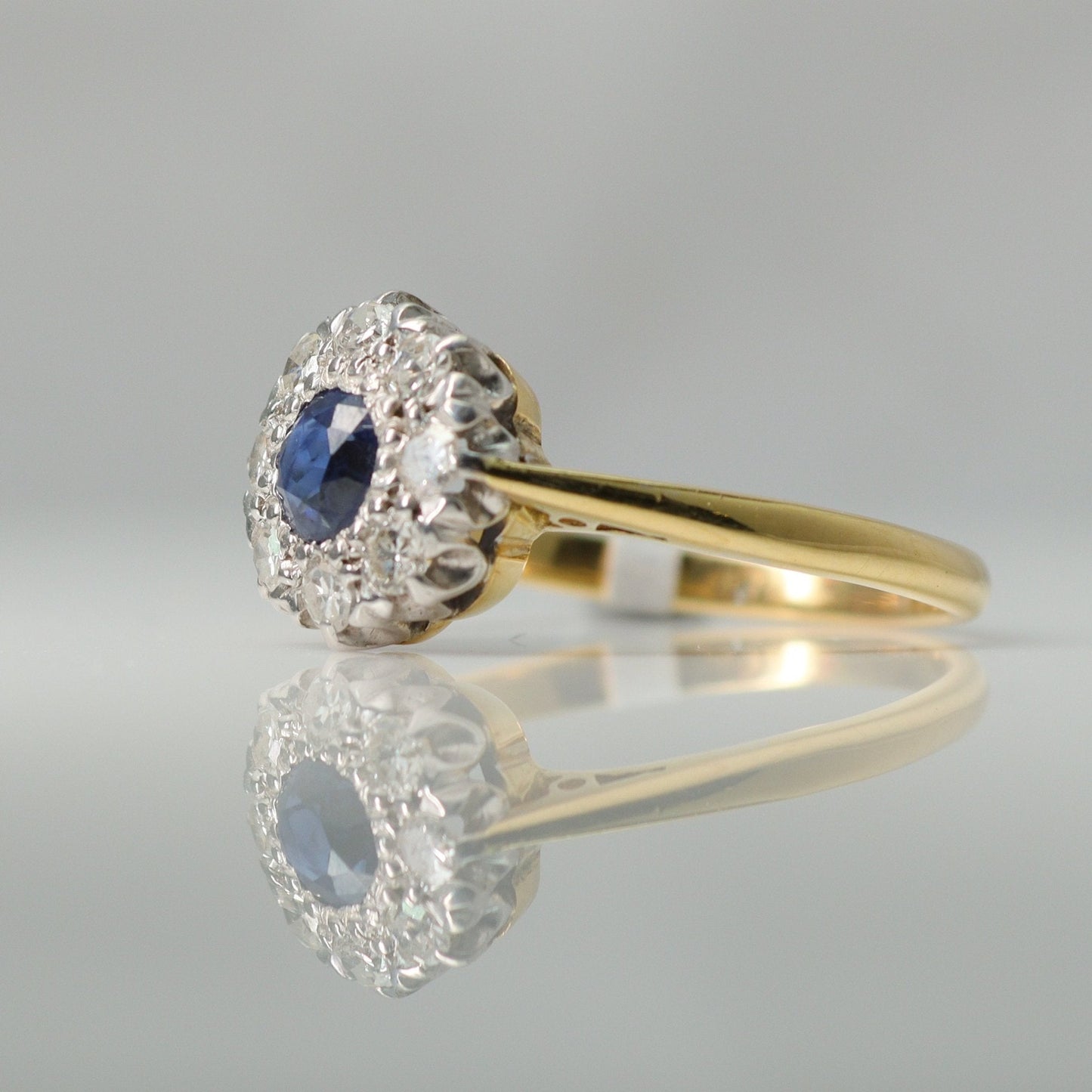 Art Deco Sapphire and Diamond Cluster Ring - Friar House