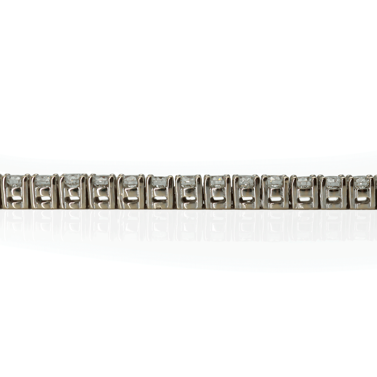 Contemporary 18 Carat White Gold Diamond Line Bracelet - Friar House