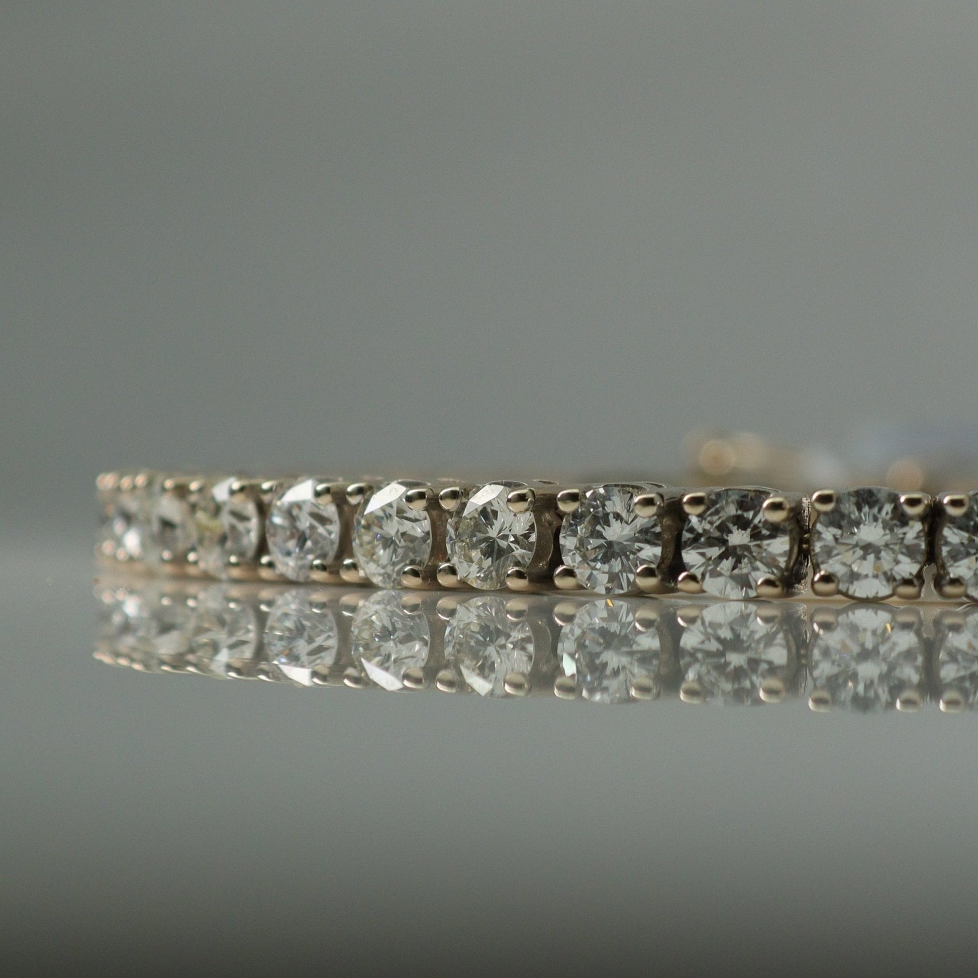 Contemporary 18 Carat White Gold Diamond Line Bracelet - Friar House