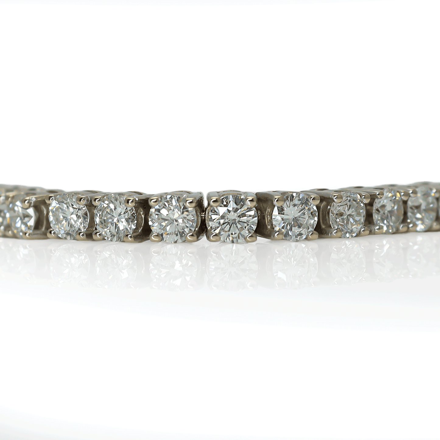 Contemporary 18 Carat White Gold Diamond Line Bracelet - Friar House