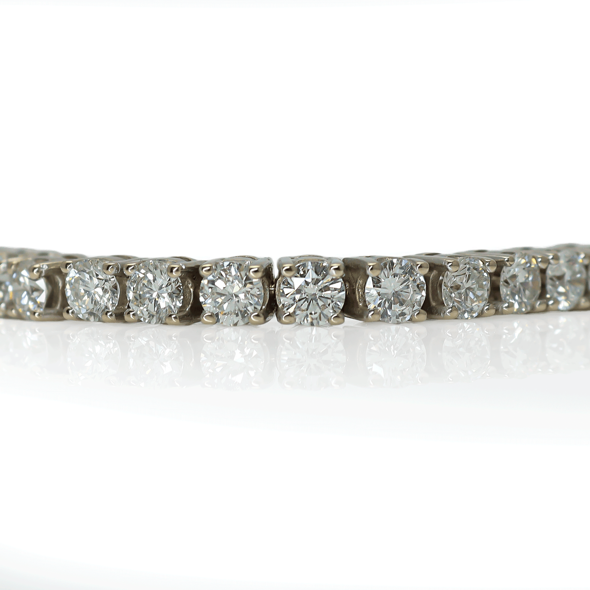 Contemporary 18 Carat White Gold Diamond Line Bracelet - Friar House