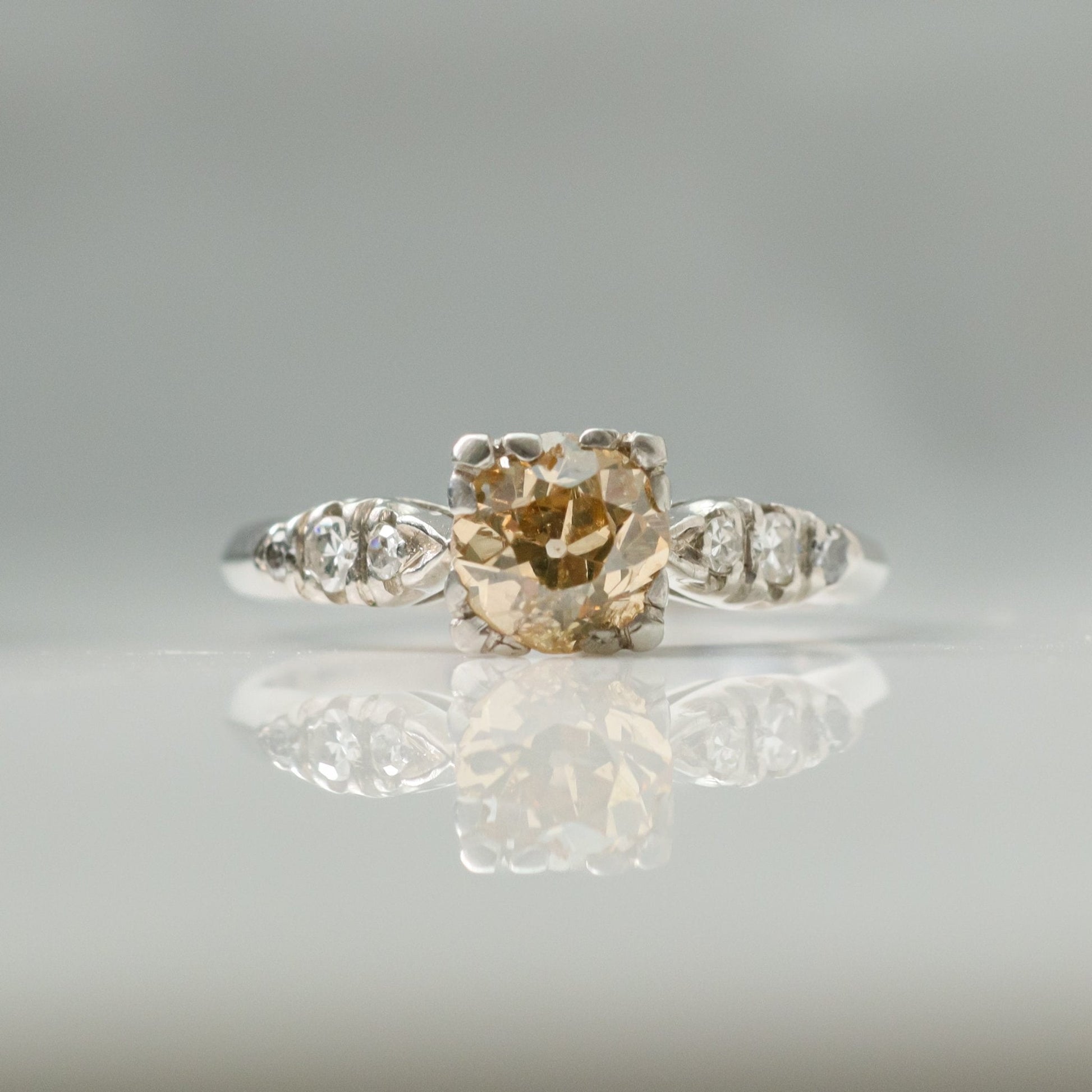 Fancy Yellow/Orange Diamond Solitaire Ring - Friar House