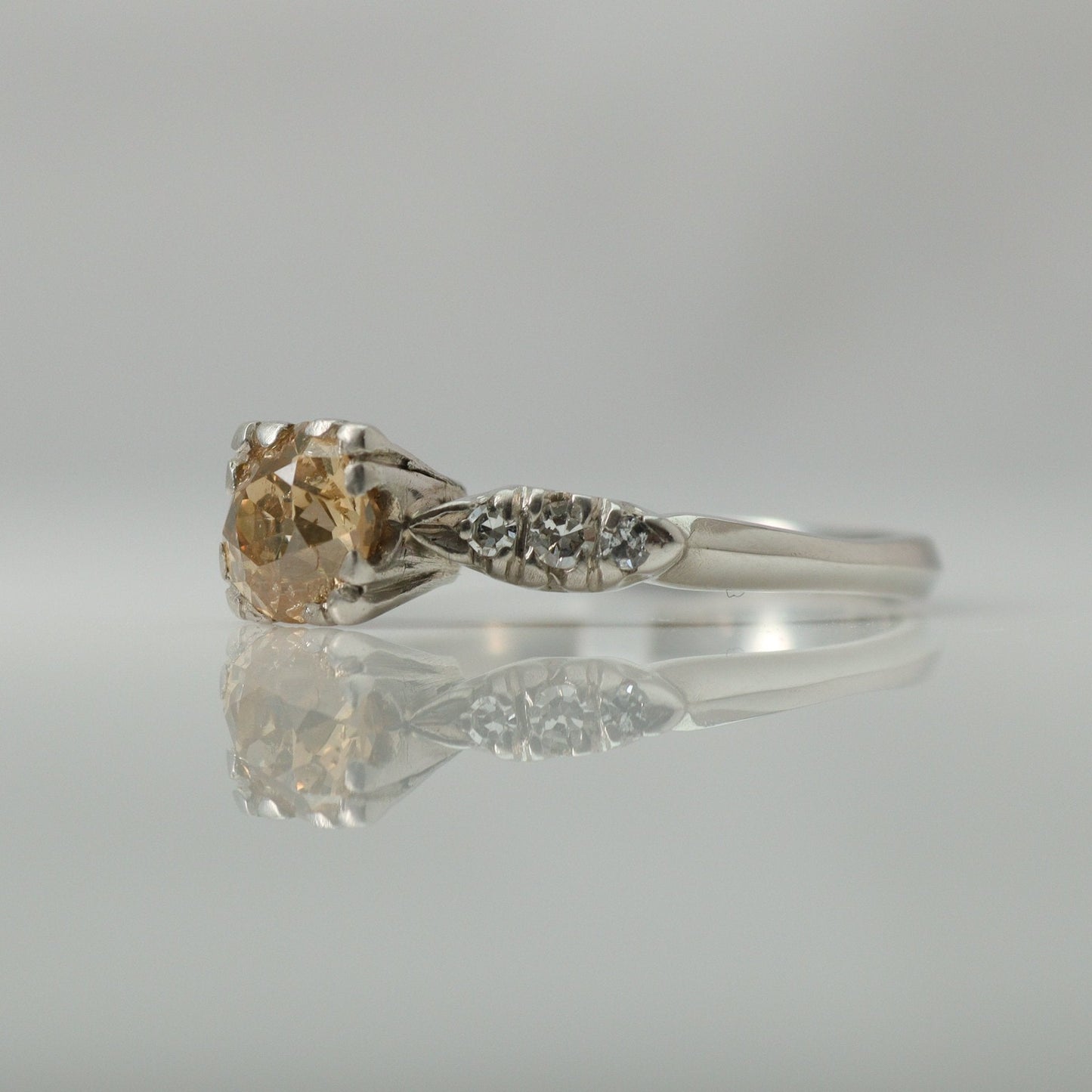 Fancy Yellow/Orange Diamond Solitaire Ring - Friar House