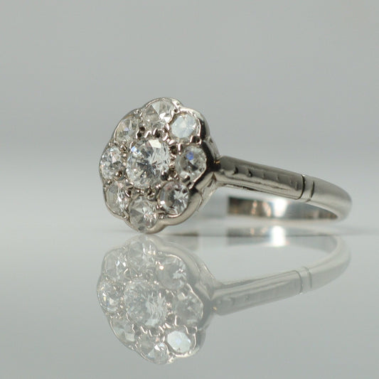 Platinum Daisy Diamond Cluster Ring - Friar House